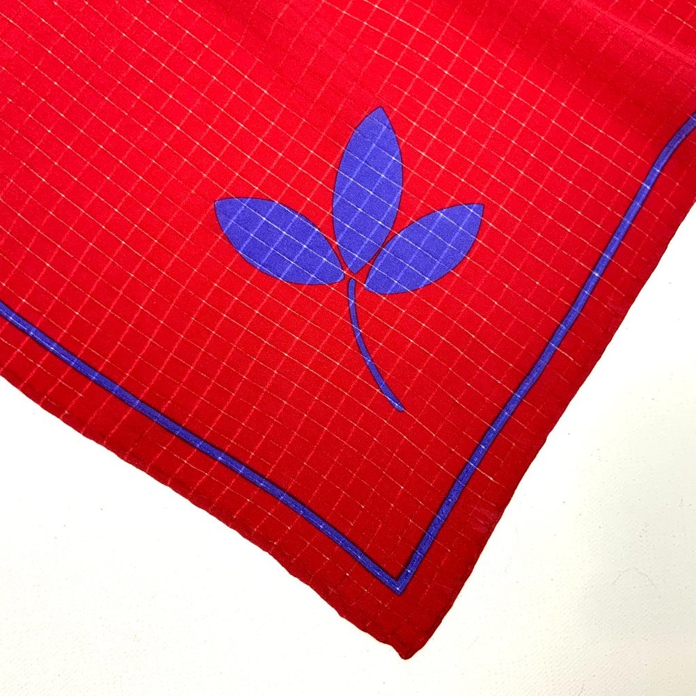 Vintage Fisba Stoffels Silk Red Abstract Floral Scarf  29" - Picture 9 of 16
